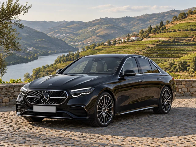 Black Mercedes-Benz E-Class in the Douro Valley